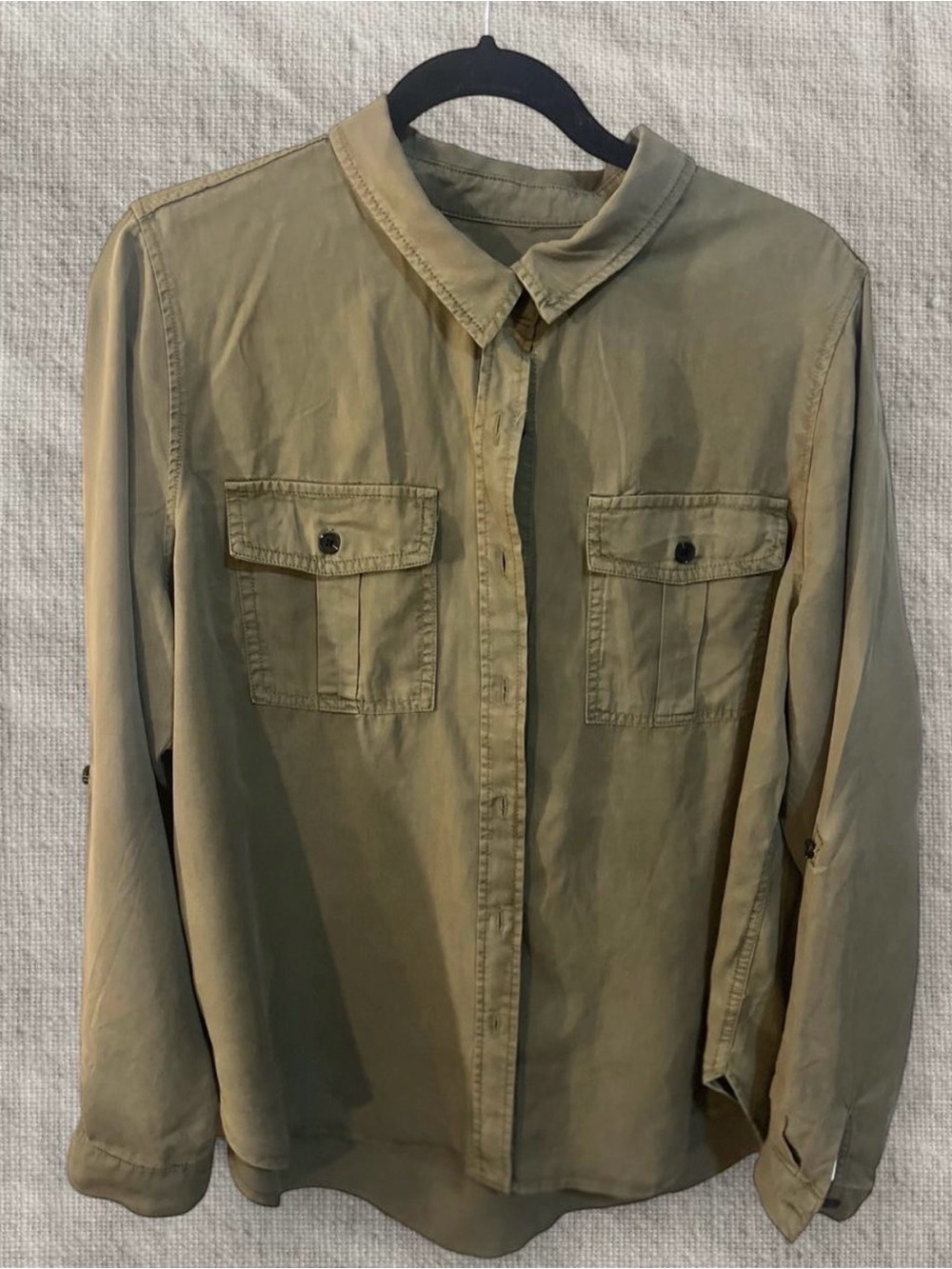Target Olive Green Women's Button-Down Utility Shirt